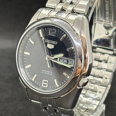 Working Simple Cleaning Done SEIKO 5 Automatic 21 Jewels Day Date See Through Me