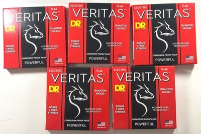 DR Guitar Strings Veritas 5 Sets Electric VTE-9/46 Light-Med 9-46 Quantum Nickel