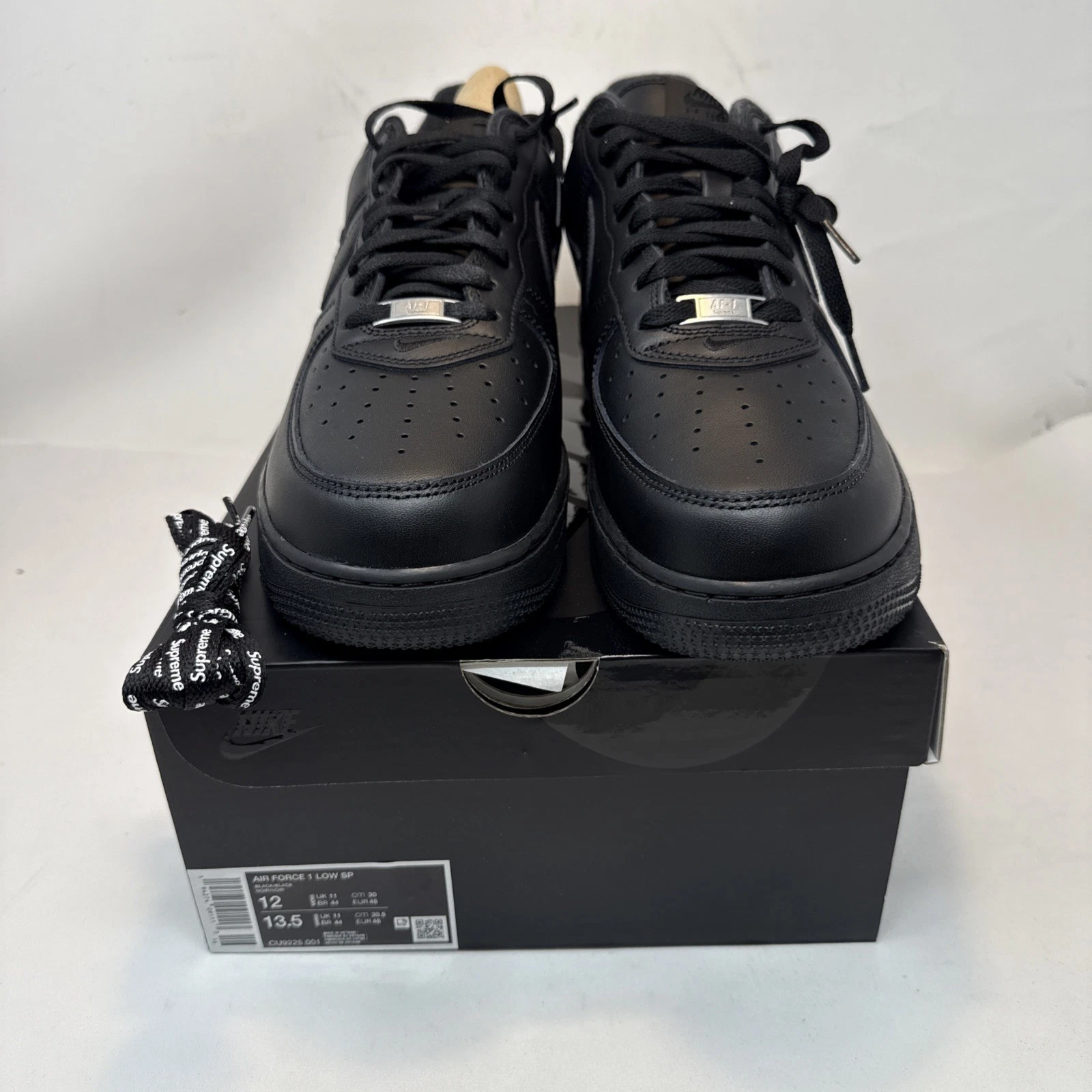 Nike Air Force 1 Low Supreme Noir CU9225 001   Homme Taille 12
