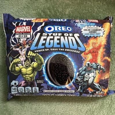 MARVEL OREO STUF OF LEGENDS CHOCOLATE CREME SANDWICH COOKIES 10.68 OZ 01 OF 04