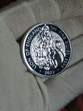 2022 2 OUNCES BRITISH 5 POUNDS .9999 FINE SILVER LION OF ENGLAND QUEENS BEASTS 92.03 per troy oz