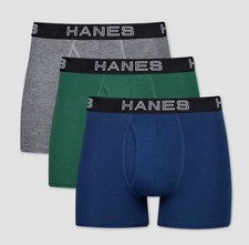 New XL Hanes Premium Men's Comfort Flex Fit Trunks 3pk Blue, Green,  Gray