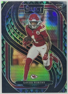 2024 Panini Select Xavier Worthy Premier Level Dragon scale Prizm /81   Chiefs