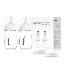 Natural Glass Baby Bottle for Breastfeeding Babies, Newborn Anti-Colic Bottle...
