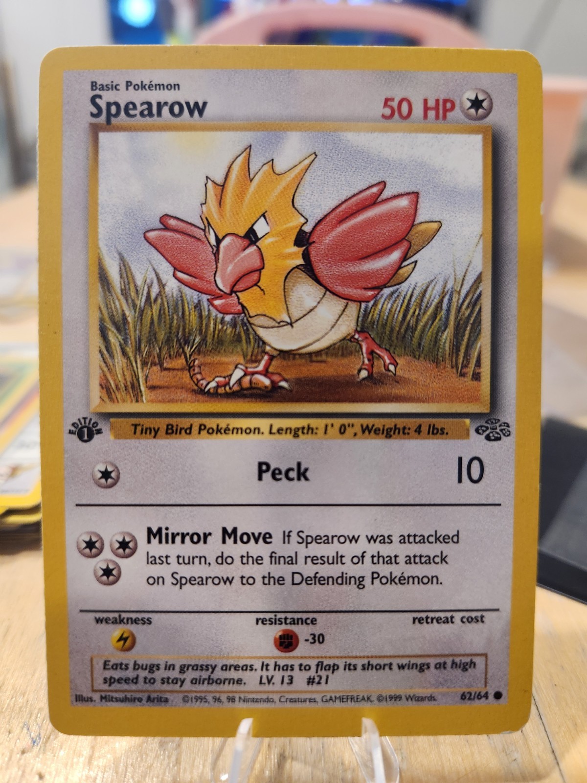 Pokémon TCG Spearow Jungle 62/64 Regular 1st Edition Common NM!