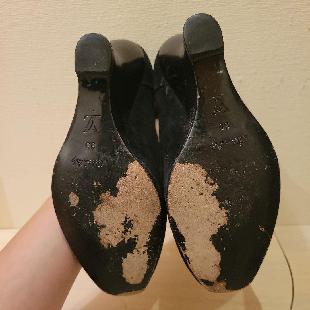 LOUIS VUITTON Heel Pumps Butterfly Suede Black EU 35 135334K Authentic thumbnail 11