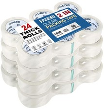 PANDRI 24 Pack Heavy Duty Packing Tape, 2" x 65yd Per Roll, Total 1560yd