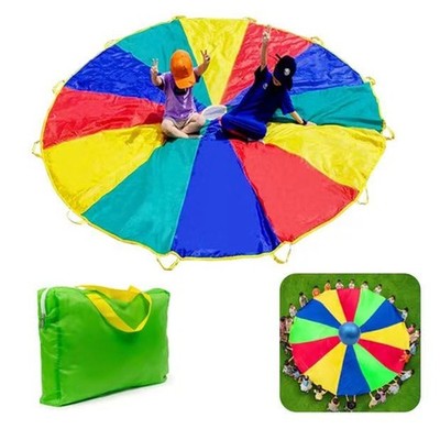 Parachute with Handles 8ft 10ft 12ft Play Parachute Games for Outdoor Team Ga...