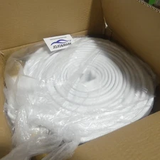 2" Industrial Lay Flat Fire Hose White 50' Heavy Duty Brass NPSH 250WP Poly/EPDM