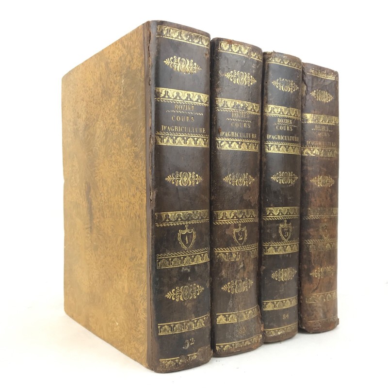 Abbé Rozier, Cours complet d’agriculture — 1781, 4 volumes illustrés