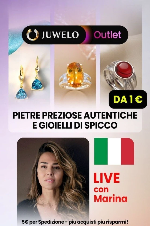 100% Gemme Naturali | Gioielli in Argento 925 | Aste da 1€