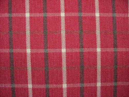 4.4 Meter Vintage Pink Fischgräten Wolle Effekt Tartan Kissen Vorhangstoff