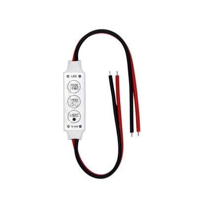 Led Strip Controller 3 Key 12V-24V Mini 3 Keys Single Color LED Controller Brightness Dimmer For ...