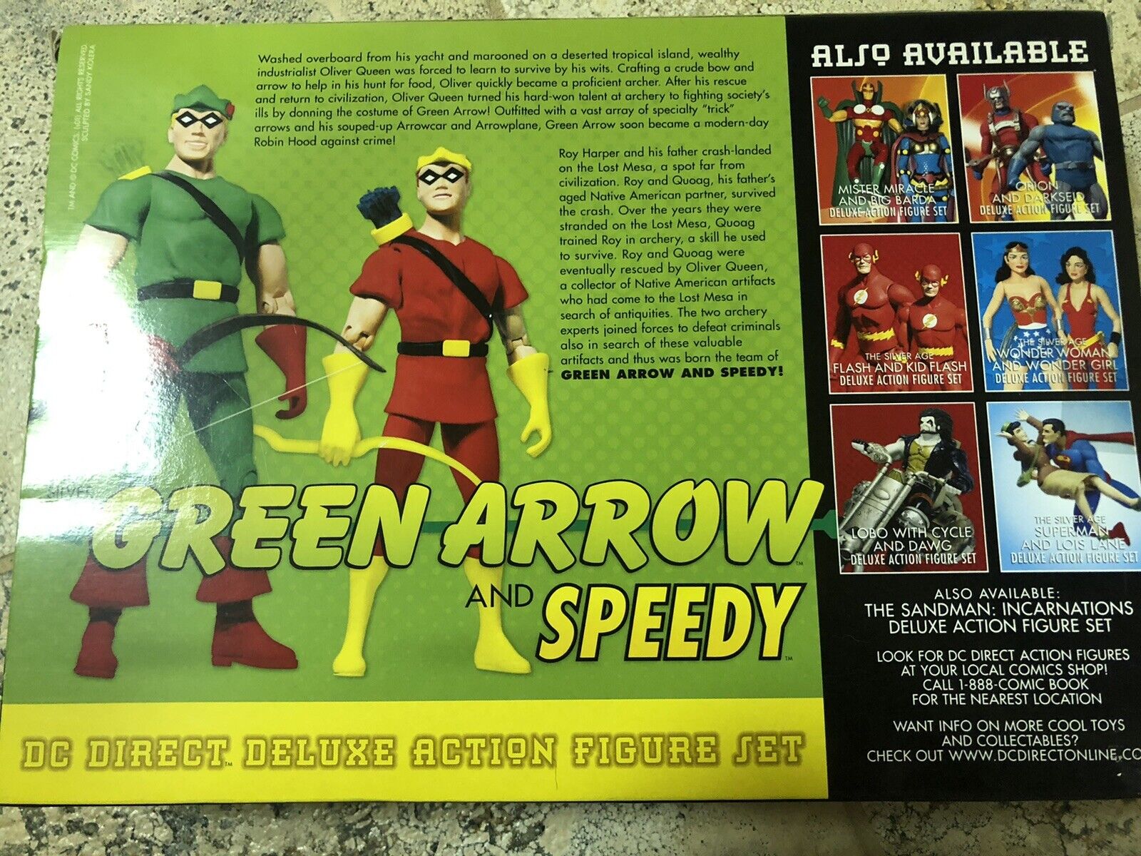 DC Direct Silver Age Green Arrow and Speedy set with bows, arrows, Arrow  Car