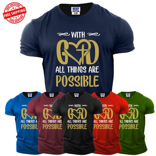 Jesus Kreuz Gott Männer T-Shirt Christentum Glaube religiös amerikanisch Geschenk Tee S-3XL - Bild 1 von 11