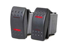  2 PCS MARINE BOAT TRAILER ROCKER SWITCH ON-OFF-ON SPDT 4 PIN 2 RED LED RV
