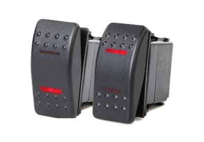 # 2 PCS MARINE BOAT TRAILER ROCKER SWITCH ON-OFF-ON SPDT 4 PIN 2 RED LED RV