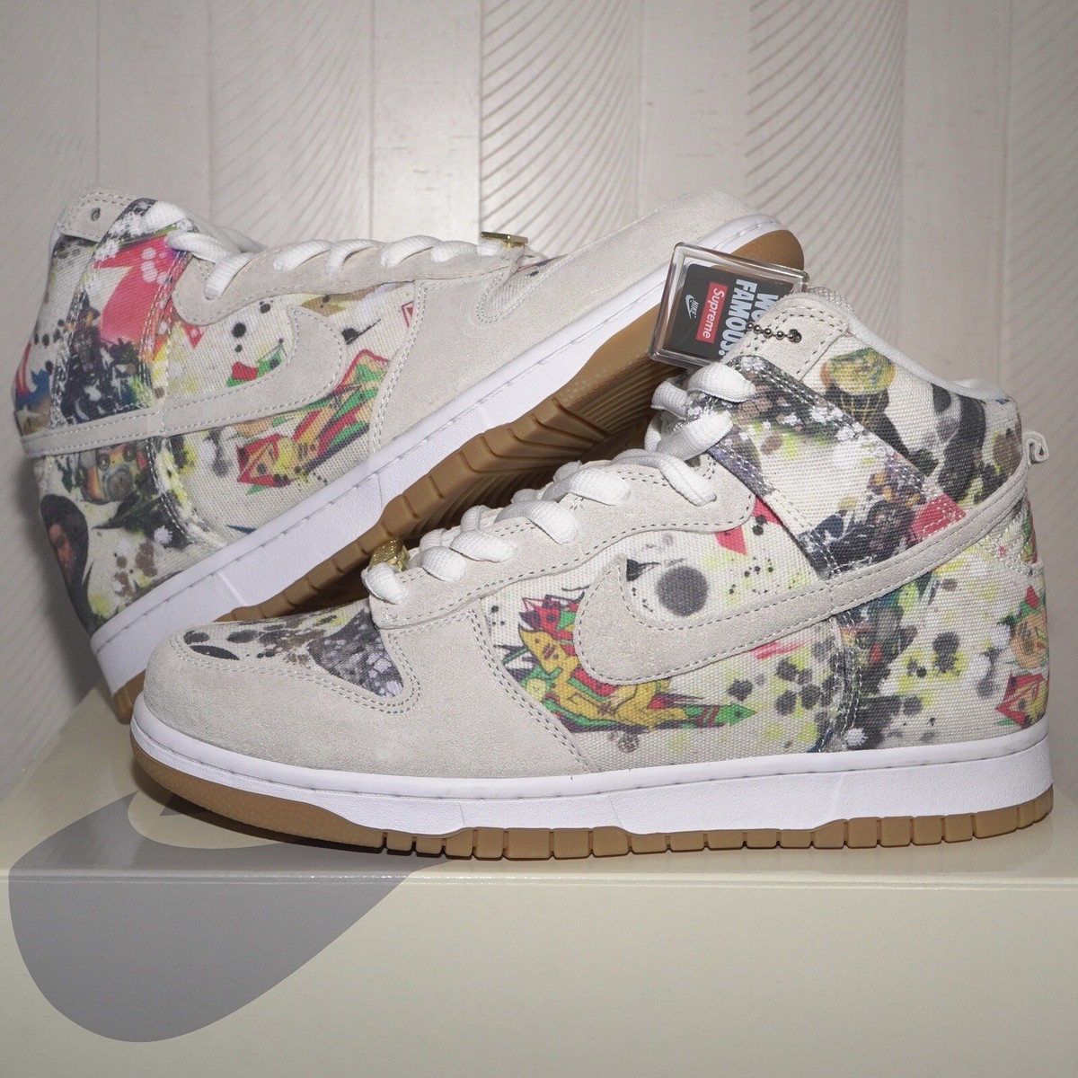 Supreme Nike SB Dunk High Rammellzee 白 9 Supreme and Nike SB . – YankeeKicks Online
