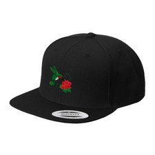 Hummingbird Embroidered Flat Visor Snapback H...