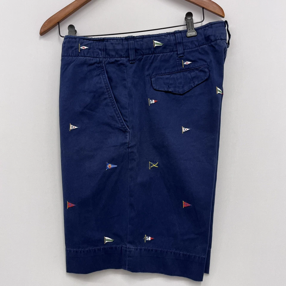 Мужские шорты Polo Ralph Lauren Bermuda 10 дюймов с морскими парусными флагами синие размер 34 б/у в отличном состоянии - Изображение 4 из 4