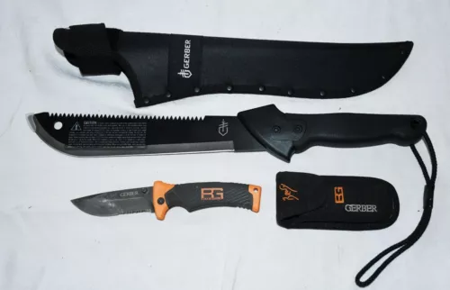 Gerber Bear Grylls Folding Sheath Knife & GATOR MACHETE JR (NEW)