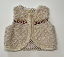 Genuine Kids by OshKosh B'gosh Size 12-18 Faux Fur Vest in Cream w/Fringe