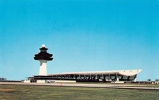 Dulles International Airport Washington Jet Terminal Aviation Vtg Postcard A60