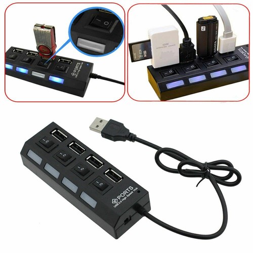 USB Splitter 4 Port Expander Docking Stations USB 2.0 Hub Adapter for Laptop - Picture 10 of 10