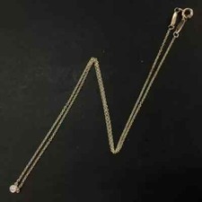 TIFFANY&CO. Silver 925 By The Yard Diamond Pendant Necklace 44