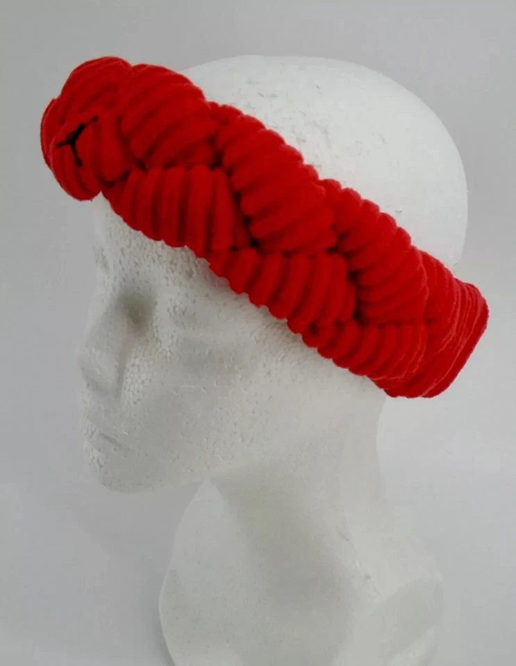Diadema para mujer Nike Jordan trenzada polar banda para sudar rojo fuego/negro Foto 3 de 4