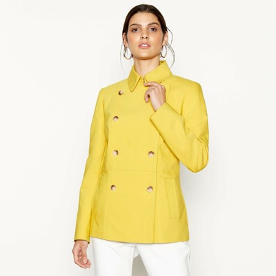 yellow short coat