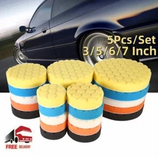 7/6/5/3INCH Car Buffing Pads Polishing Waxing Foam Polisher Sponge Kit for Drill