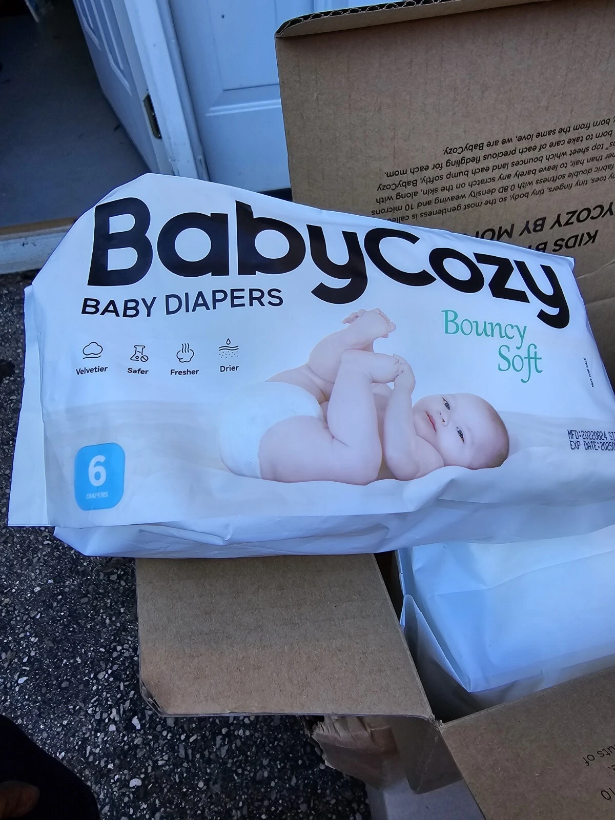 Baby Cozy Bouncy Super Soft Diapers 2 Packs X 6 Diapers Newborn READ