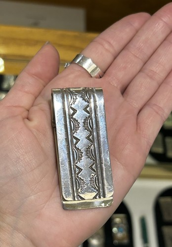 Mens Sterling Silver Money Clip Navajo Handmade  - Picture 1 of 10