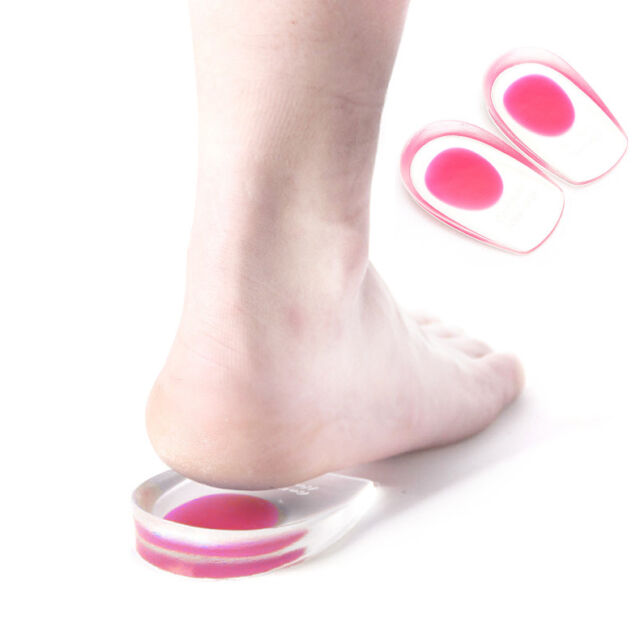 Gel Heel support pad cup silicone cushion insole plantar fasciitis pink UK 4-7
