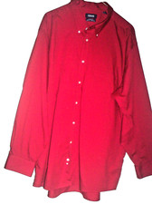 FALL SALE IZOD Mens 2X Shirt L/S No Iron Red Button Down Front CLASSIC  DRESS