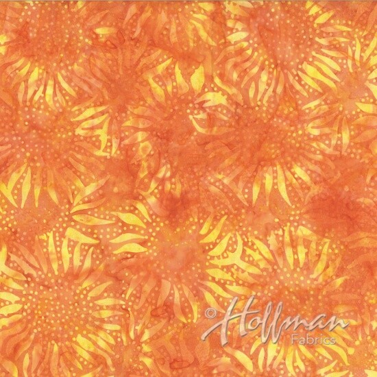 Bali Chops By Hoffman Fabrics - Tangerine Sunflower  #884-152