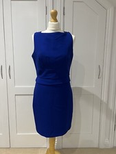 Mango Women’s Dress Size M Blue Work Sleeveless Knee Length VGC