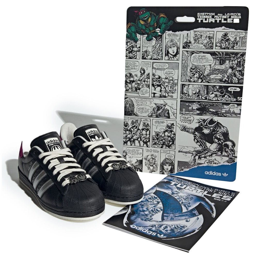 adidas Originals TMNT SHELL-TOE SHREDDER IH7767 Core Black Silver Metallic New!!