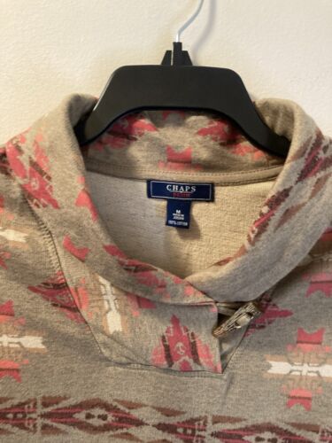 Chaps Denim Top Cotton Southwestern Size M Horn Toggle Button Olive Green - Picture 3 of 7