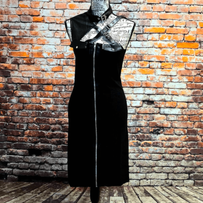 ripped black dress Off the Shoulder Body-Con Shop Hippie Chik Pair it with heels and a clutch for a complete look Women's Punk Ripped Eyelet Irregular