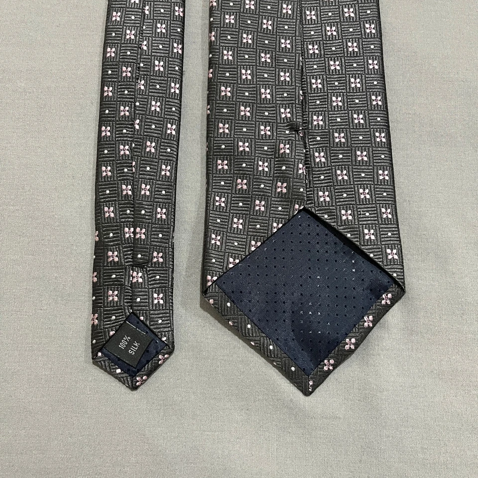 Corbata BONANZA ITALIANO Gris Rosa Motivo Foto 3 de 4