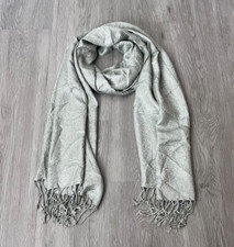  NWT Collection XIIX Women's Shimmer/Metallic Evening Wrap/Scarf, Silver OS