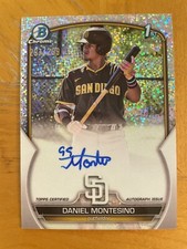 2023 Bowman Chrome Daniel Montesino Prospect Speckle Refractor Auto /299 Padres