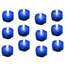 QTY 12 Blue LED Submersible Underwater Tea lights TeaLight Flameless US Shipper