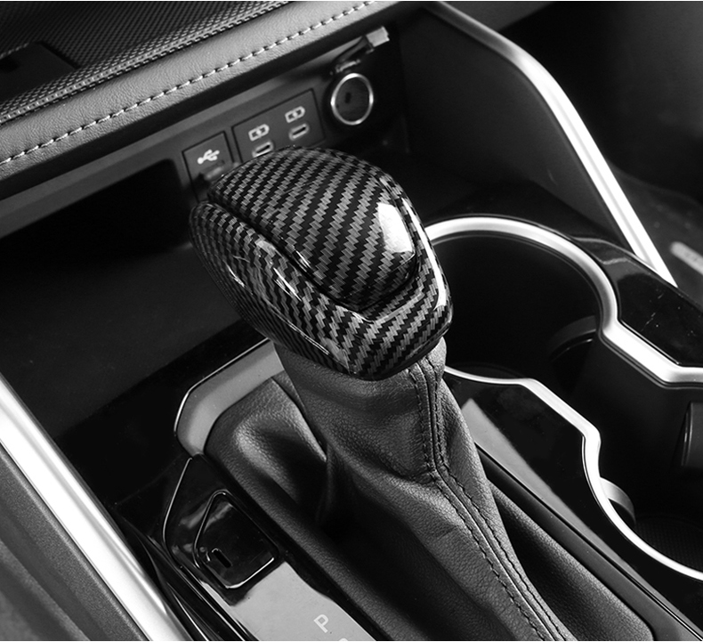 ABS Carbon fiber Gear Shift Knob Cover Trim For Toyota 2020-2023 Highlander