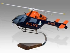 MD902 Explorer Luxembourg Police Desk Wood Helicopter New Model Large Scale 1/24