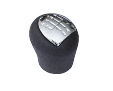 Schwarz + Chrom 5 Geschwindigkeit + R Plastik + Leder Schaltknauf für Renault