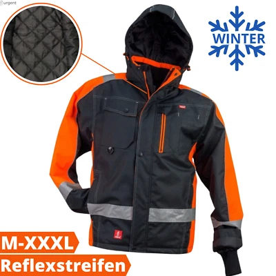 MARKENLOS Arbeitsjacke Herren Winter Warnschutzjacke Orange Sicherheitsjacke Jacke M-XXXL