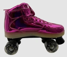 Chicago Skates Kid's Girl's Pink Pulse LED Light Up Quad Roller Skates Size 7